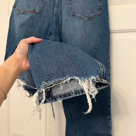 Abercrombie Ankle Straight Ultra High Rise Curve Love Medium Destroy Size 10L 30 - Picture 8 of 13